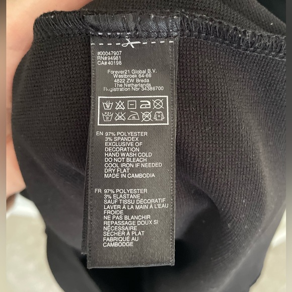 Forever 21 Women’s Black Bodycon Dress Size Large - Picture 5 of 5